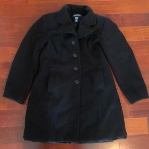Women’s black wool pea coat lined jacket
